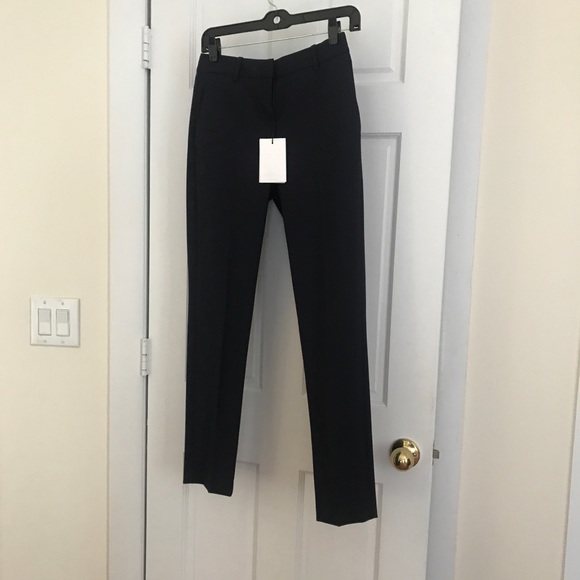 Theory Pants & Jumpsuits Theory Nwt Navy Designer Wool Slim Leg Suit Pants Perfect Condition